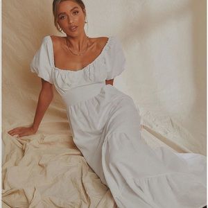 Peppermayo Europe Local Linen Maxi Dress White | Linen Maxi Dress | Cottagecore